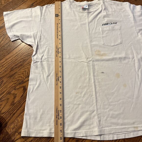 Vintage Hanes Pro Line Boats Pocket Single Stitched Made In USA Thrashed XL - Picture 8 of 9